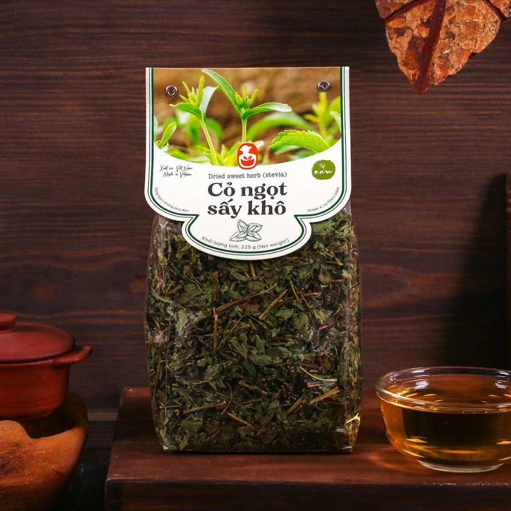 Langfarm特選！乾燥ステビア（Cỏ Ngọt）茶 - 砂糖不使用の天然甘味料、健康をサポートするAランクハーブ