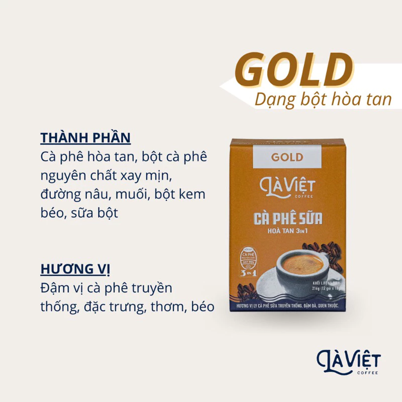 LÀ VIỆT ゴールド3in1ミルクコーヒー（インスタント）12袋入り箱