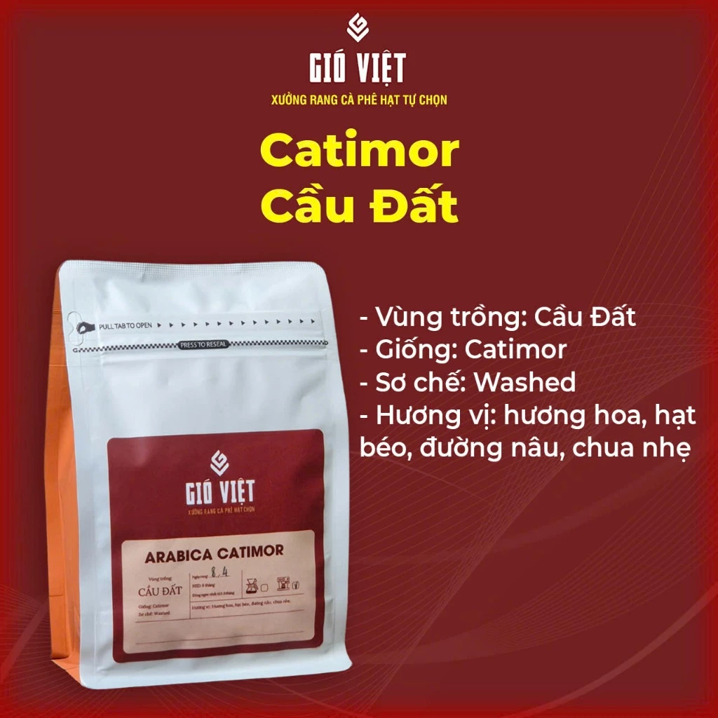 Gió Việt Coffee カウダット産アラビカ・カティモール種 細挽きウォッシュドコーヒー粉 (フィンフィルター用) - 250g