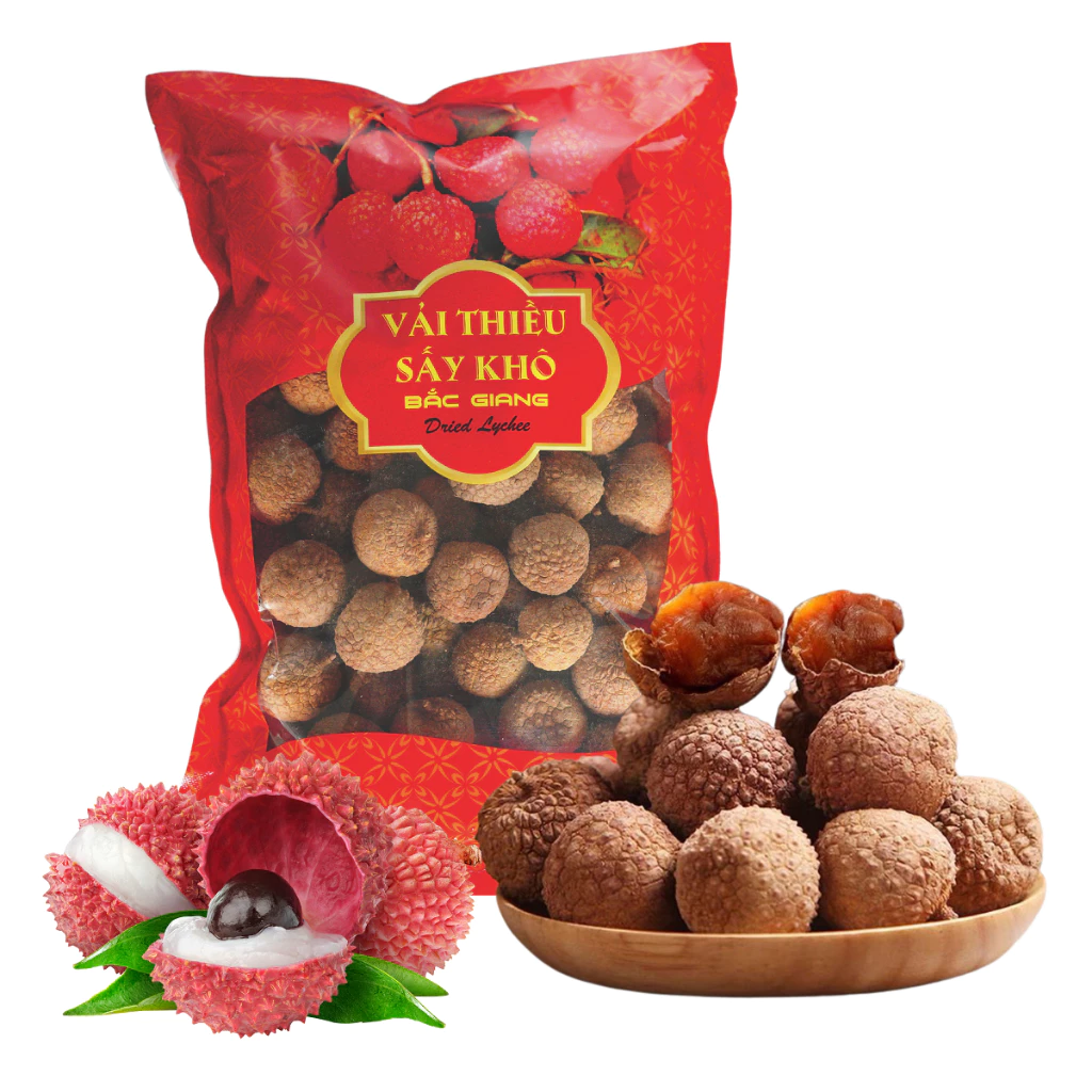Vinafruits バクザン省産 乾燥ライチ (500g) - ヘルシーおやつ、故郷の味