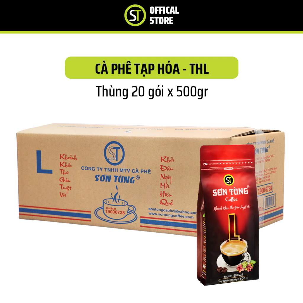ベトナムソン・トゥンコーヒー L字フィルター用挽き豆 10kg (500g×20袋) - 業務用・大容量