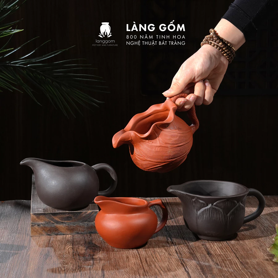 バッチャン焼 高級紫砂茶海(公道杯) 取っ手付き 茶道アクセサリー - Làng Gốm