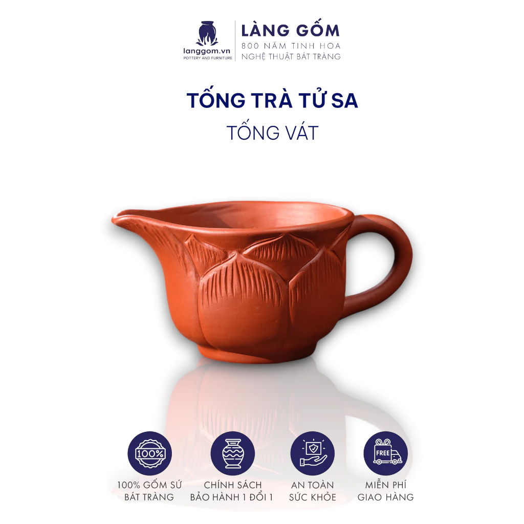 バッチャン焼 高級紫砂茶海(公道杯) 取っ手付き 茶道アクセサリー - Làng Gốm