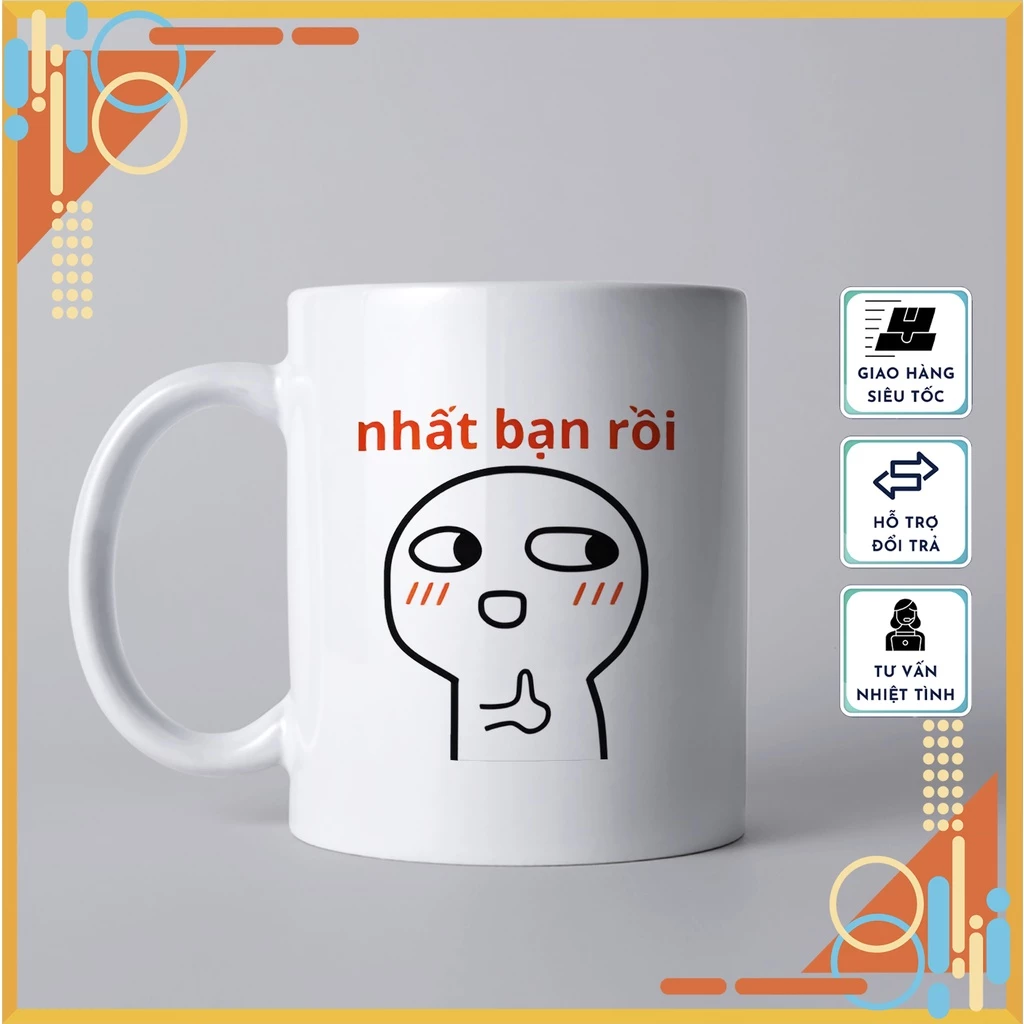 【名入れカスタム可能】愛らしい「白坊主」キャラクタープリント マグカップ - ギフト・日常使いに最適