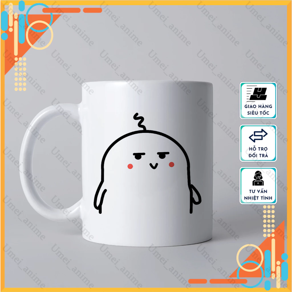可愛い「Trọc Trắng」デザイン入りマグカップ – ギフトや毎日の水分補給に（11オンス相当）