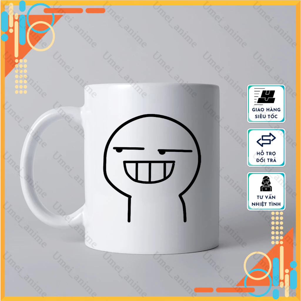 キュートなTrọc Trắng柄 名入れセラミックマグカップ - オリジナルギフト・普段使いに