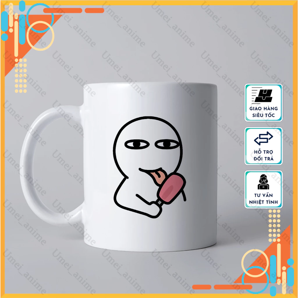 名入れ可能!可愛い「Trọc Trắng」プリント入りオリジナルセラミックマグカップ – ギフト、普段使いに最適