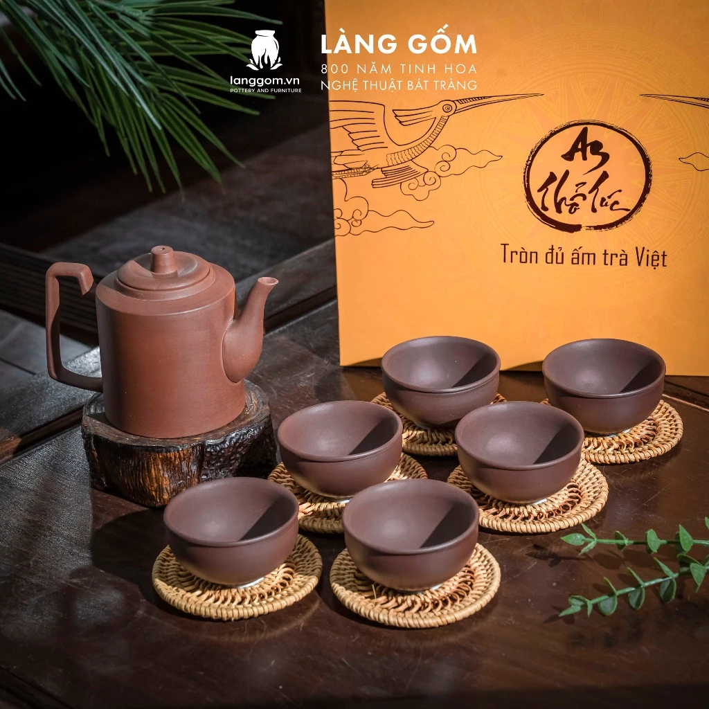 高級バッチャン焼き紫砂急須 - 茶道・お茶淹れ用 - LÀNG GỐM