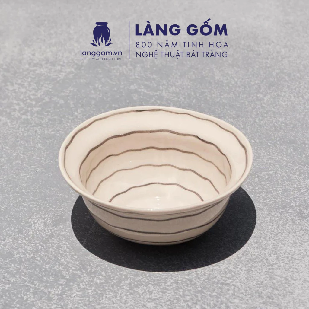 LÀNG GỐM製 バッチャン高級陶磁器 ご飯茶碗 薬味皿セット 黒い渦巻き模様 - 食卓を彩るモダンな器