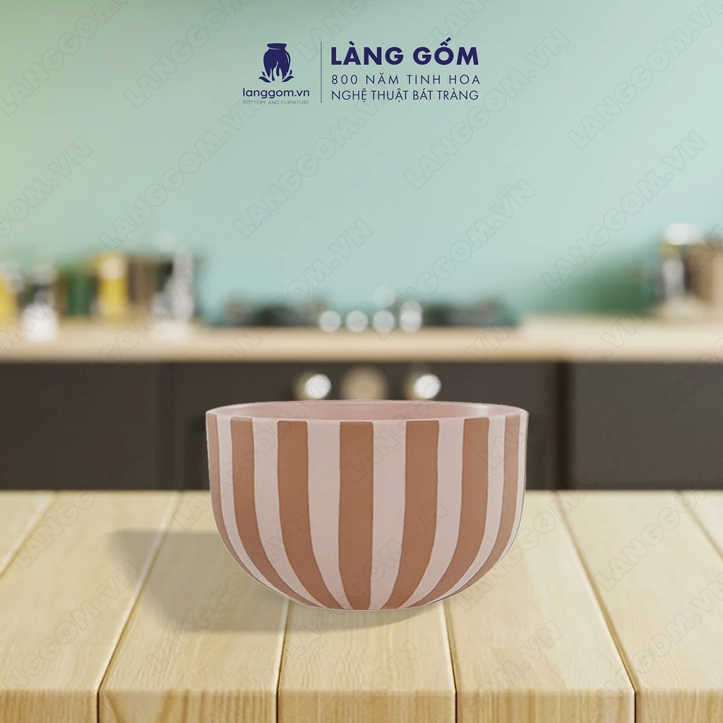 LÀNG GỐM製 ヨーロッパ風 マット釉薬 セラミックボウル 小鉢 - 白い内側、ベーシックデザイン (ご飯・麺・料理用)