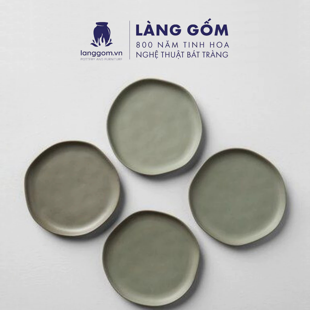 LÀNG GỐM バッチャン焼き 高級多色セラミックプレート | マット釉薬 手びねり風デザイン | サラダ・料理・お菓子用