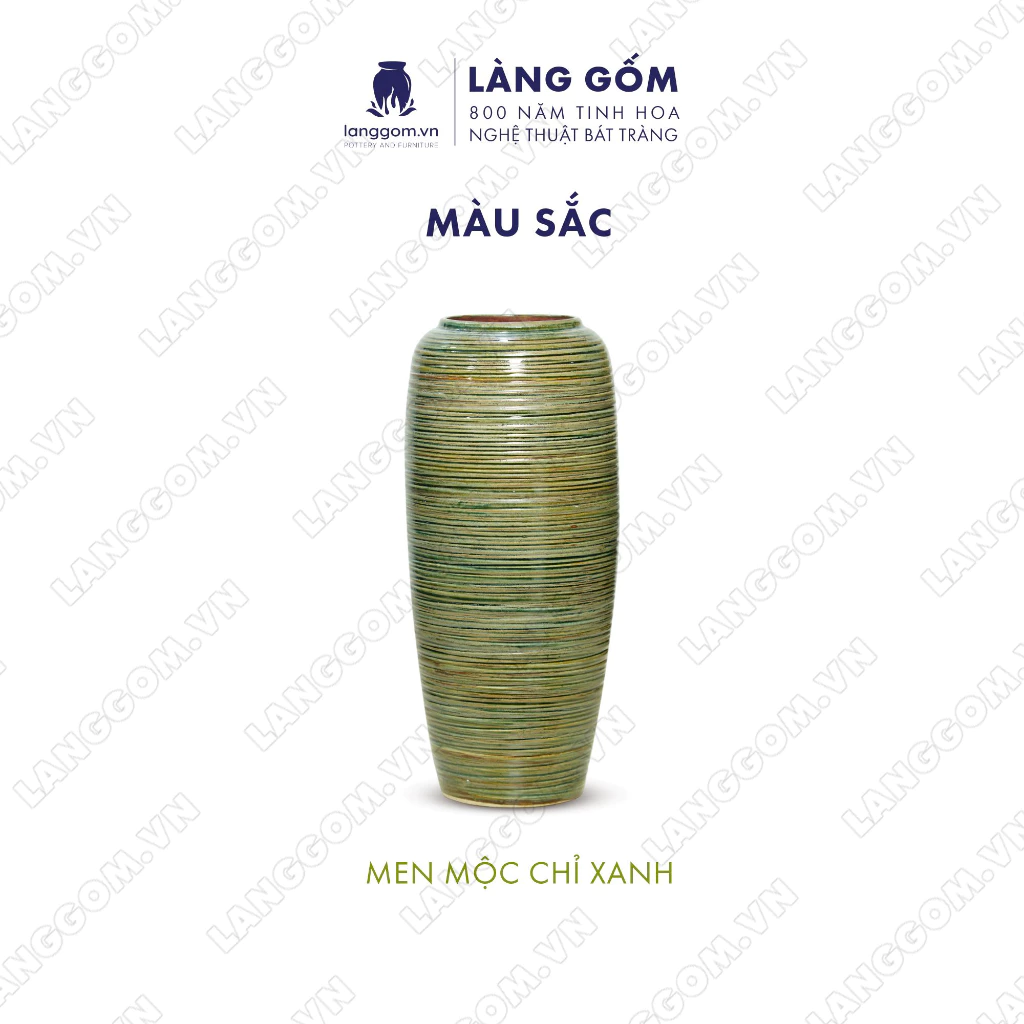 バッチャン高級陶磁器花瓶 炎変釉「木枯らし」色 傘筒型装飾用 - Làng Gốm