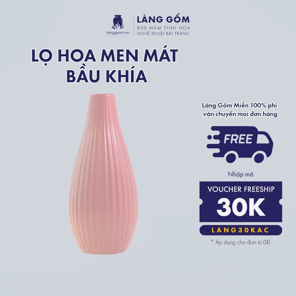 LÀNG GỐM バッチャン焼き 高級パステルカラー ろくろ目 マット釉 フラワーベース 卓上 リビング装飾用 花瓶