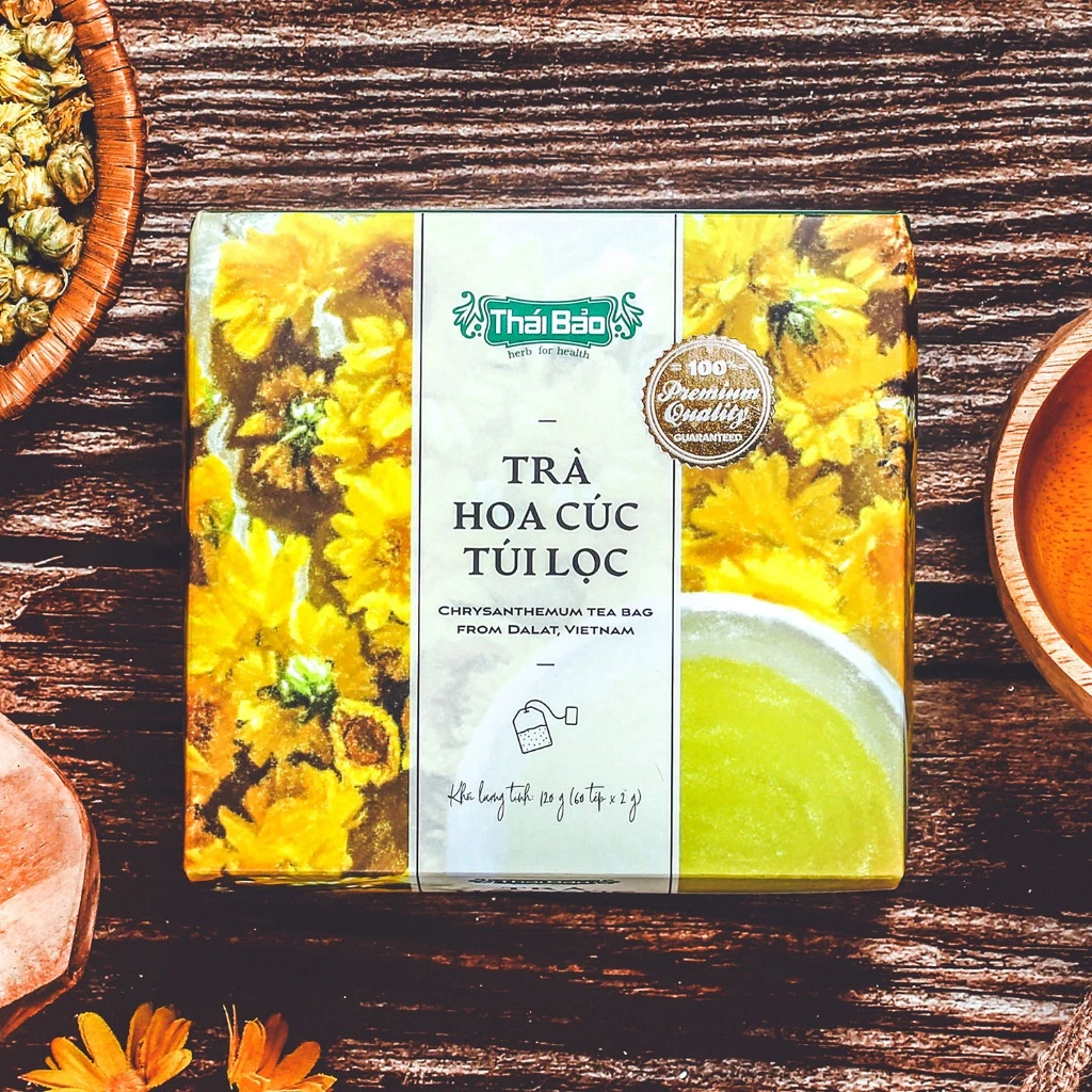 Langfarm x Thái Bảo ダラット産 ティーバッグカモミールティー 60包 - 健康をサポートする自然の香り豊かなハーブティー