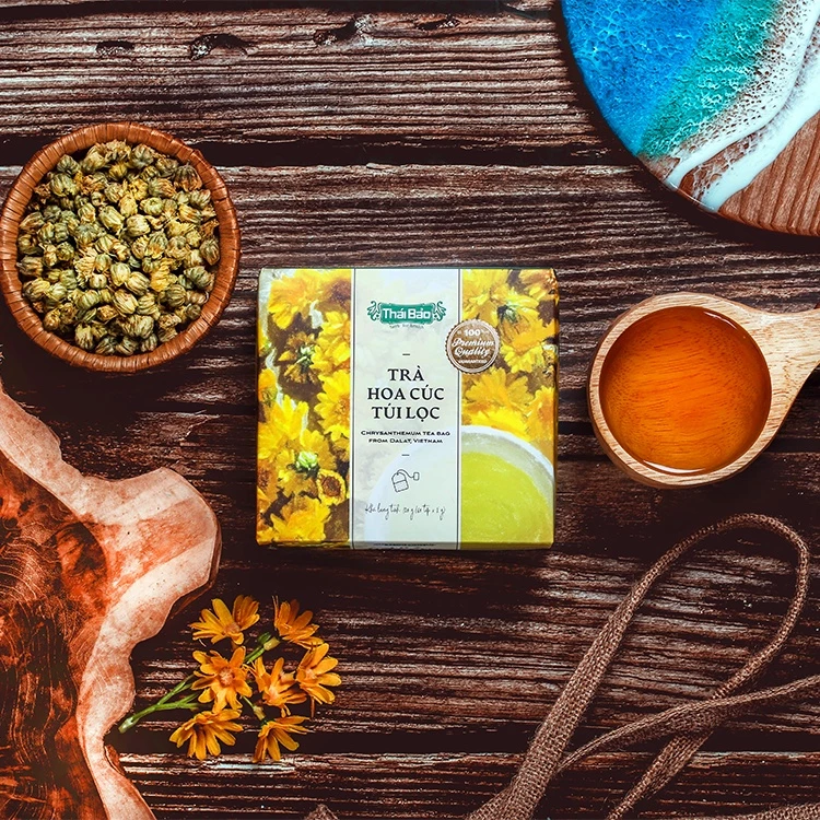 Langfarm x Thái Bảo ダラット産 ティーバッグカモミールティー 60包 - 健康をサポートする自然の香り豊かなハーブティー