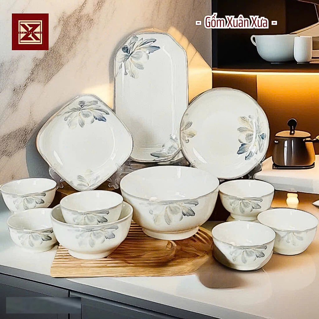 Gốm Xuân Xưa 牡丹柄 骨瓷 食器シリーズ (単品販売) – 美しいお茶碗、お皿、プレート