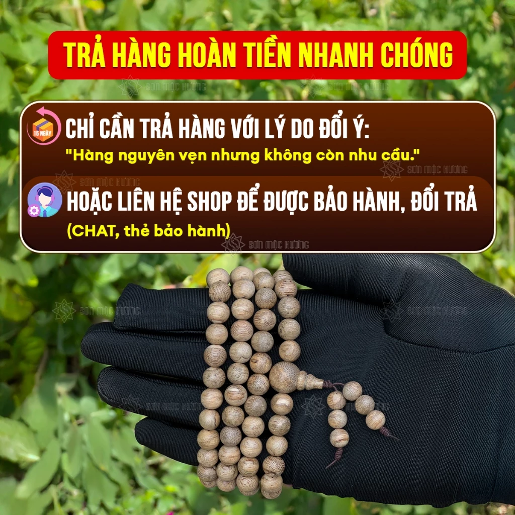 Sơn Mộc Hương 高級トックキエン沈香 108珠ブレスレット（男女兼用）永遠の香りで癒しと幸運を