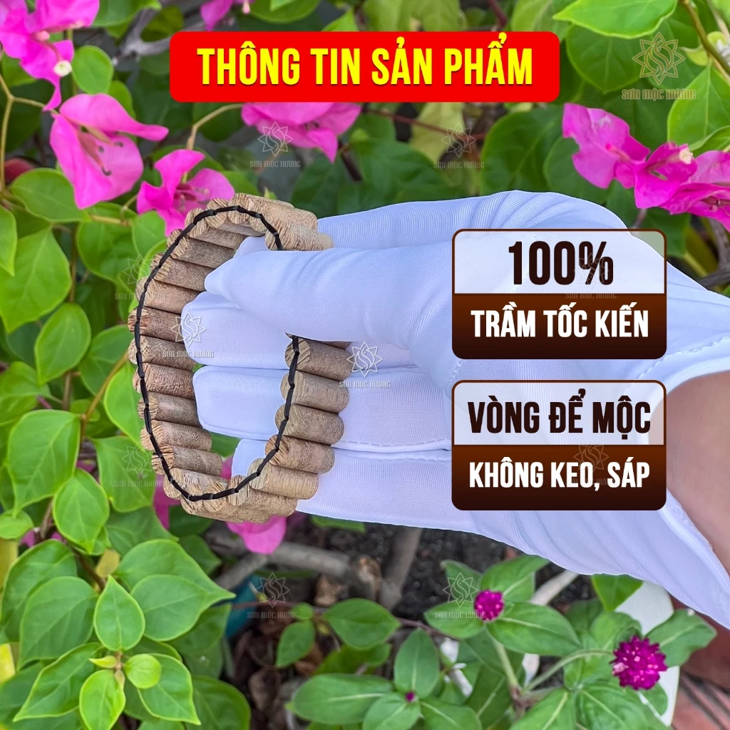 最高級天然アガーウッド（沈香）ブレスレット『ソンモックフオン』筒型削り出し 甘く永続的な香りの風水ユニセックスブレスレット