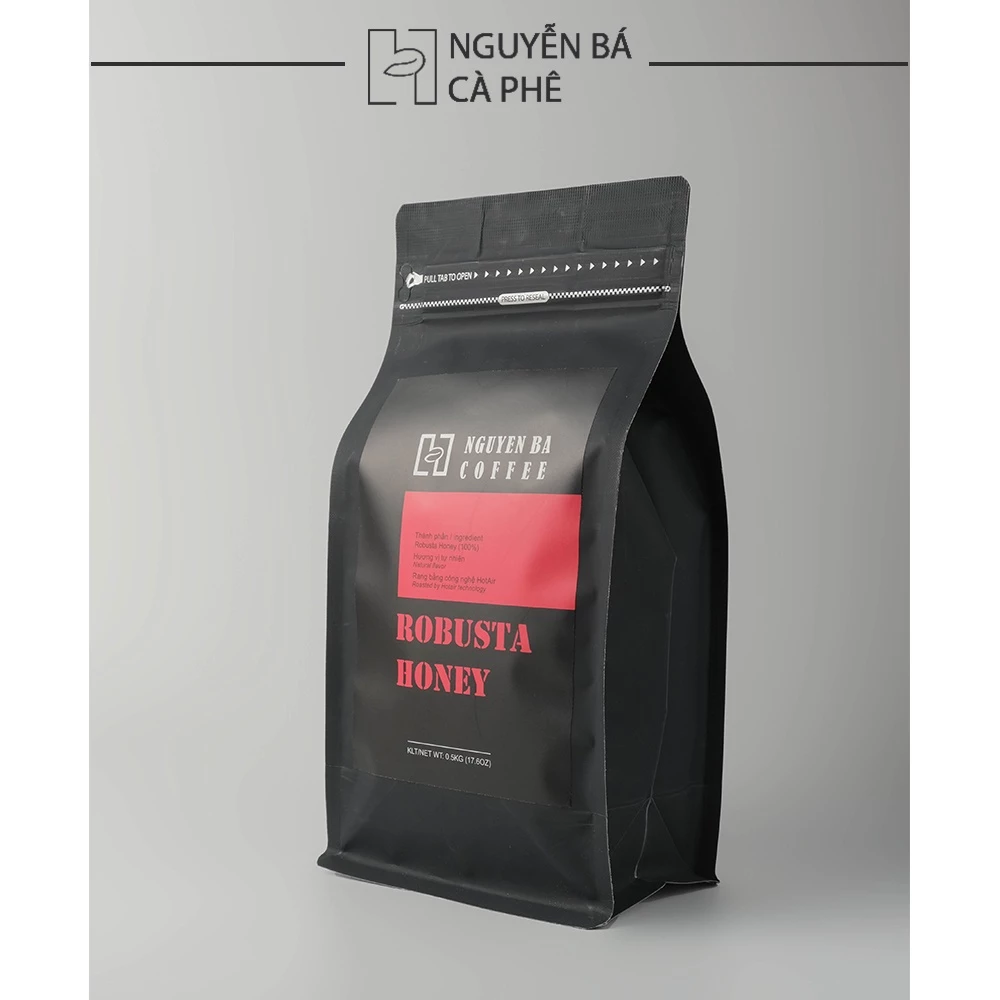 「グエンバコーヒー」純粋ロブスタ ハニープロセス コーヒー豆 (原粒) 500g - フィルター、エスプレッソ、コールドブリュー対応