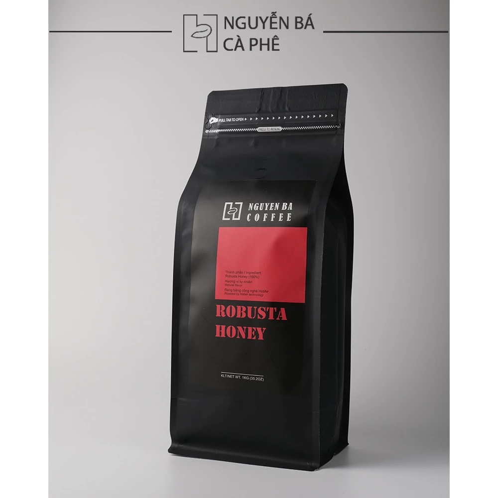 【1kg ホールビーン】グエンバーコーヒー 特選 ロブスタ ハニープロセス 純粋コーヒー豆 - ファイン、マシン、コールドブリュー対応