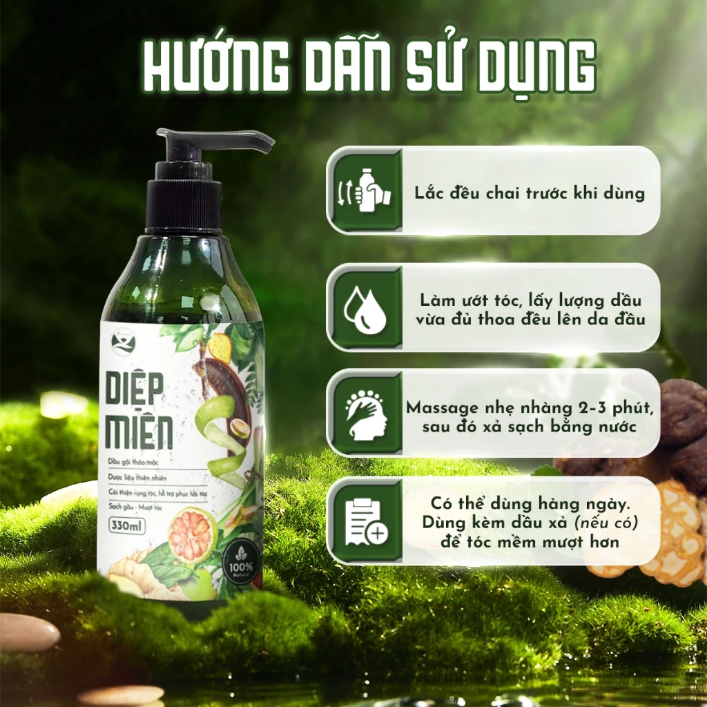 【濃縮ハーブシャンプー】ボケット＆ハースーオー配合 330ml – 抜け毛・白髪ケア、頭皮すっきり、癒しの天然アロマ