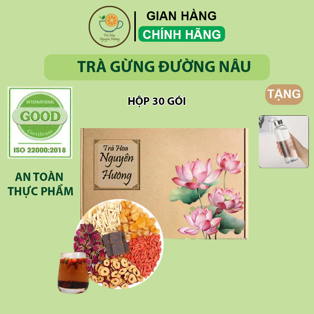 『花源香』黒糖生姜茶 30袋入り – 気血を補い、体を芯から温めるハーブティー