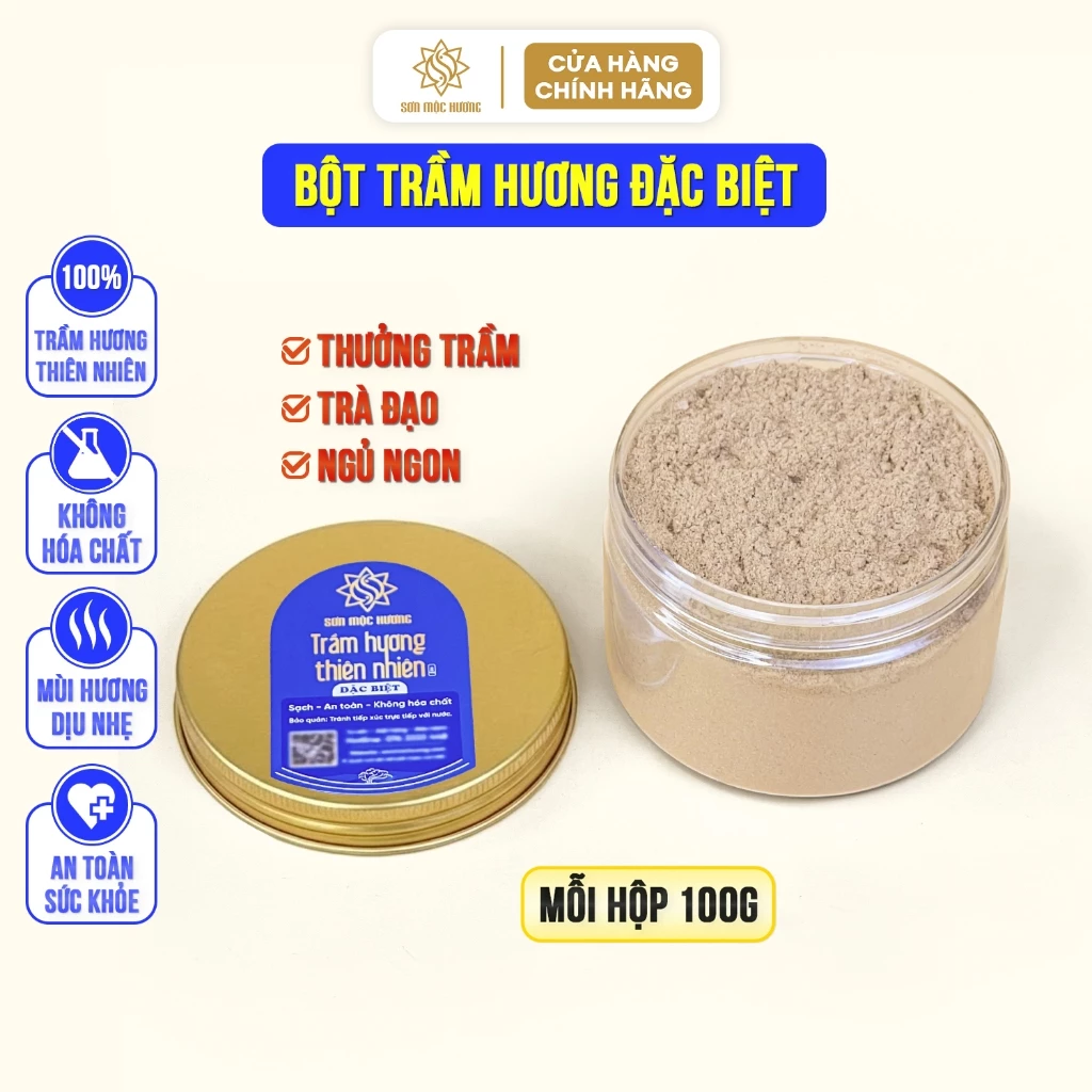Sơn Mộc Hương】純粋沈香パウダー 100g – 空間浄化・芳香・風水に最適