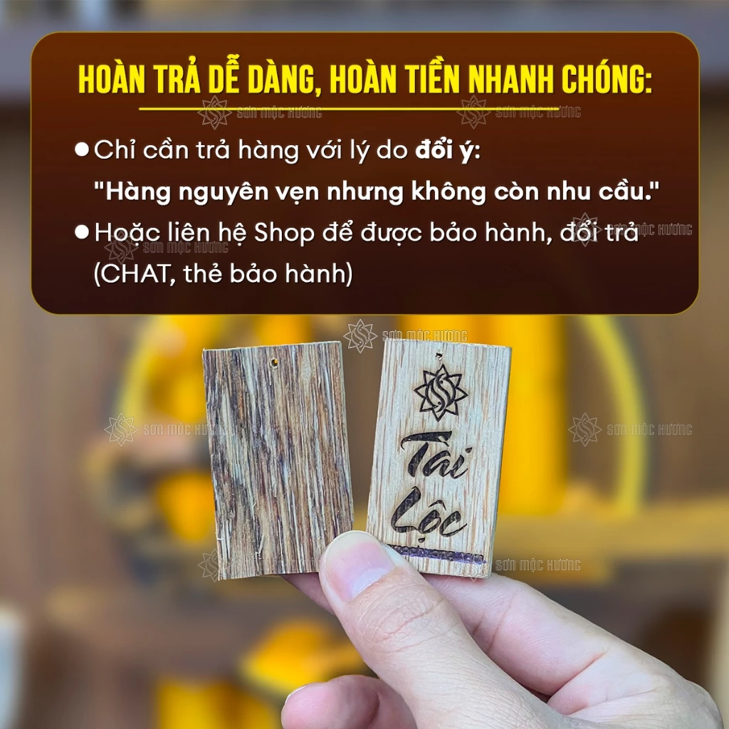 ソンモックフオン製 沈香の財布用お守りカード：金運・仕事運・健康・成功を願う『万事如意』