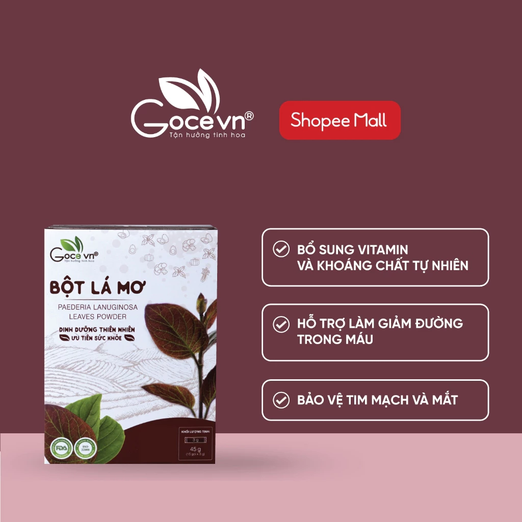 ゴセ 純粋ラモー葉パウダー 45g (3g×15袋) | お腹の調子を整えるベトナム伝統ハーブ