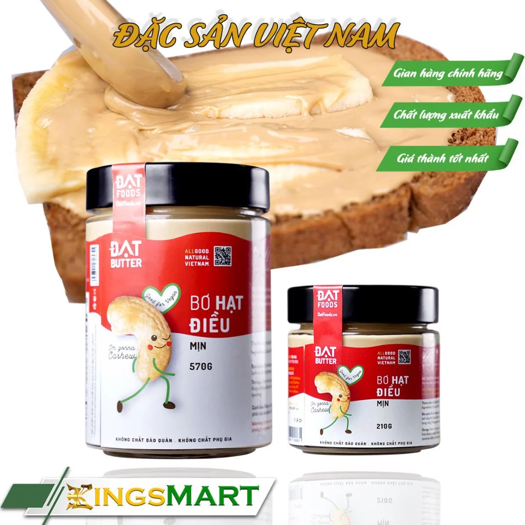 無糖カシューナッツバター（滑らか）- ĐẠT FOODSブランド - 210g瓶