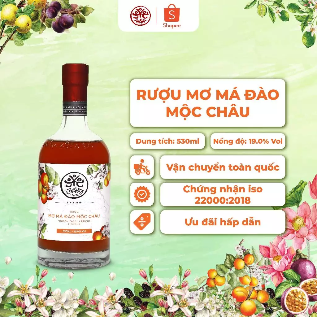 モクチャウ産 桃色あんず酒 マムディスティラリー 530ml - 自然発酵フルーツワイン