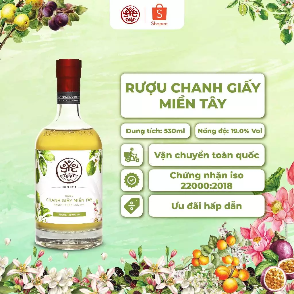 【Mầm Distillery】ベトナム メコンデルタ産チャンガイライム酒 100ml - 自然発酵フルーツワイン