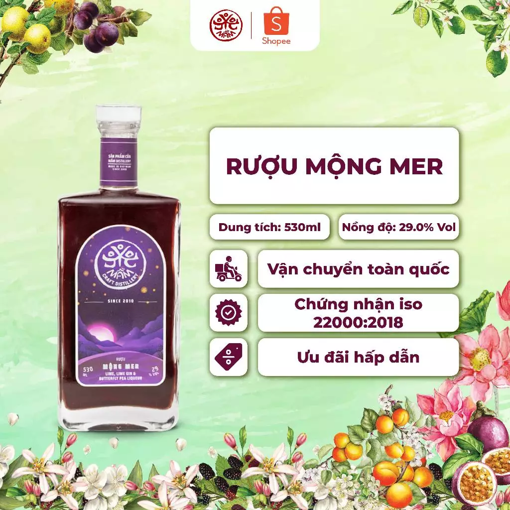 【Mầm Distillery】モン・メル 夢心地フルーツワイン 530ml – 天然発酵・美肌効果も