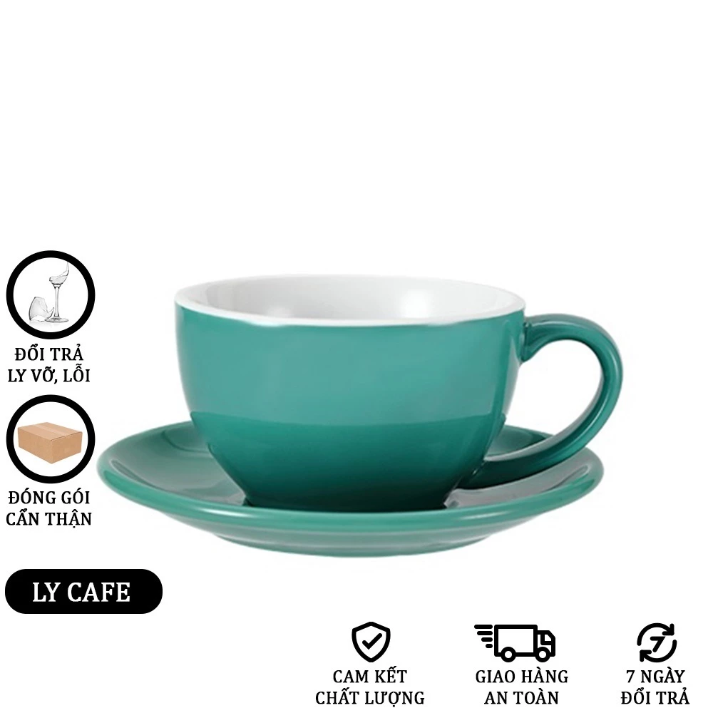 【Siêu Thị Bartender】250ml ブルー ラテ・コーヒーカップ | 高品質セラミック製