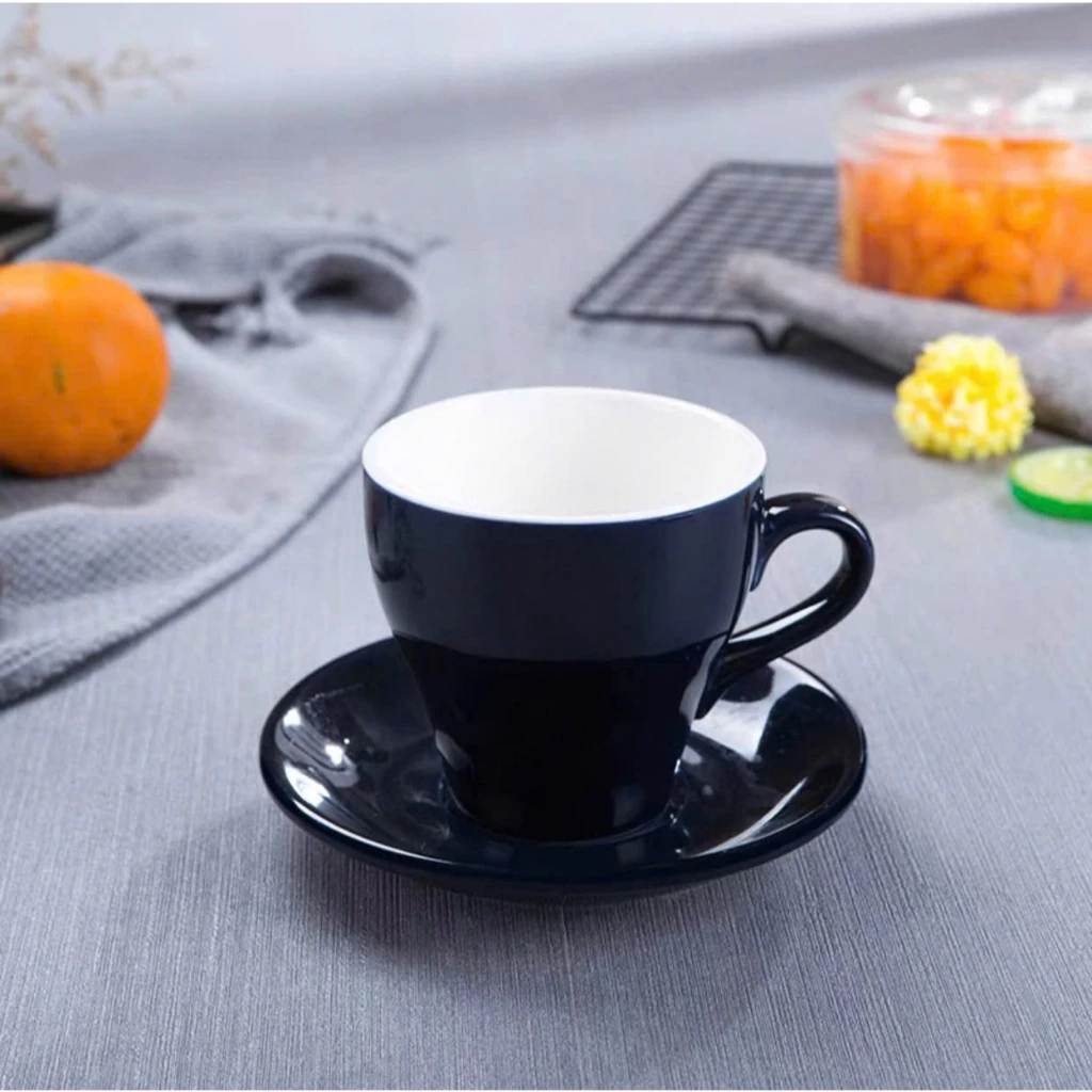 「Siêu Thị Bartender」180ml カプチーノ＆コーヒーカップ 深みのある青紫 - プロが選ぶ逸品