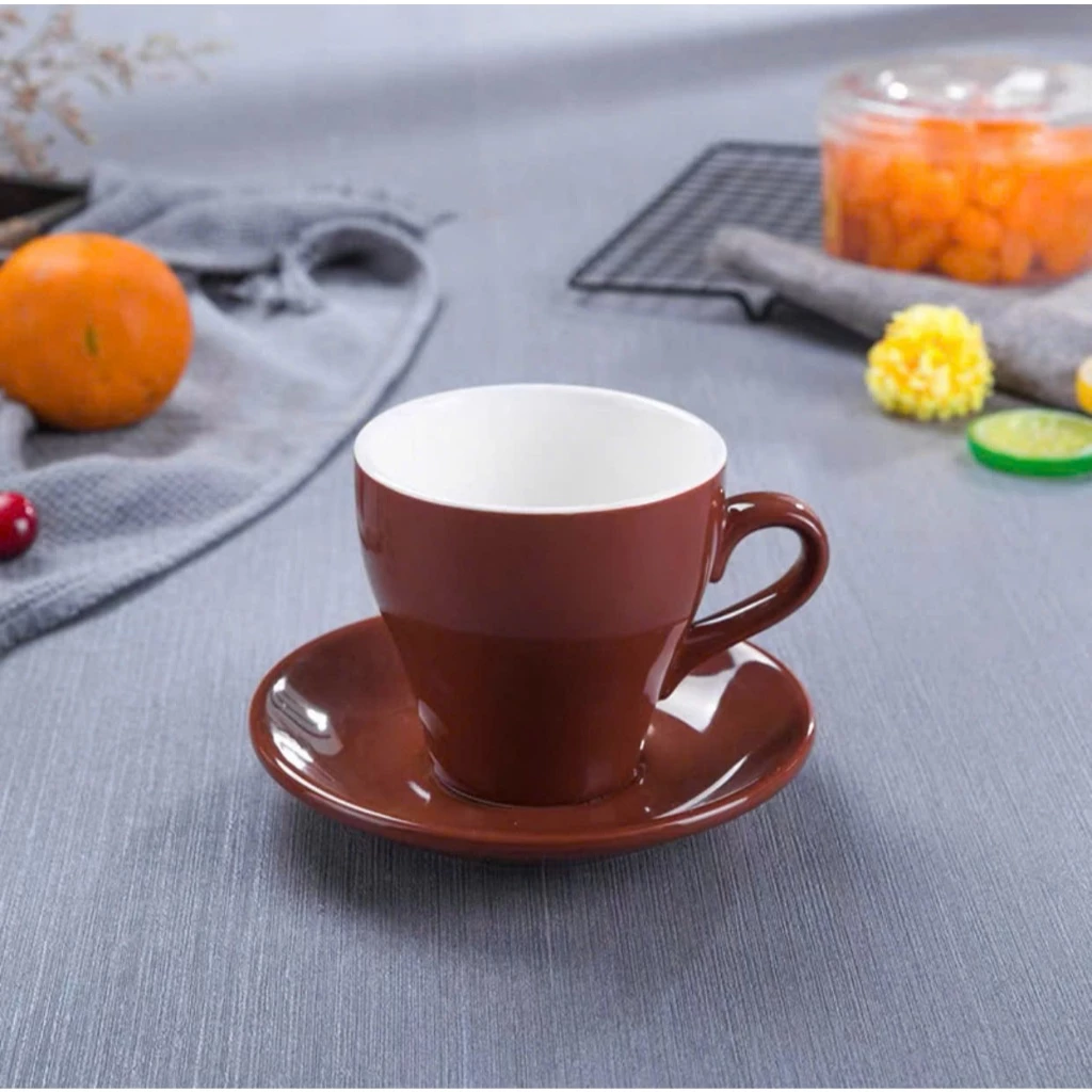 「Siêu Thị Bartender」プロ仕様 180ml カプチーノ・コーヒーカップ（ブラウン）