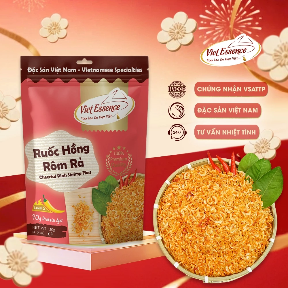 Viet Essence サクサク紅エビふりかけ – 旨甘乾燥ルオック（130g）