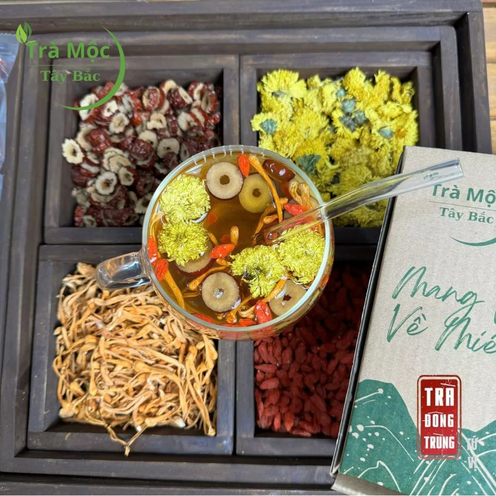 菊と冬虫夏草の四味ブレンド 美容ハーブティー Dưỡng Nhan - 美肌・安眠・アンチエイジング