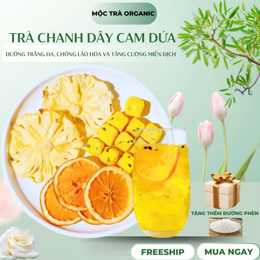 Mộc Tràオーガニック 30包セット パッションフルーツ・オレンジ・パイナップルティー【ビタミンC豊富、免疫力アップ、美肌サポート】