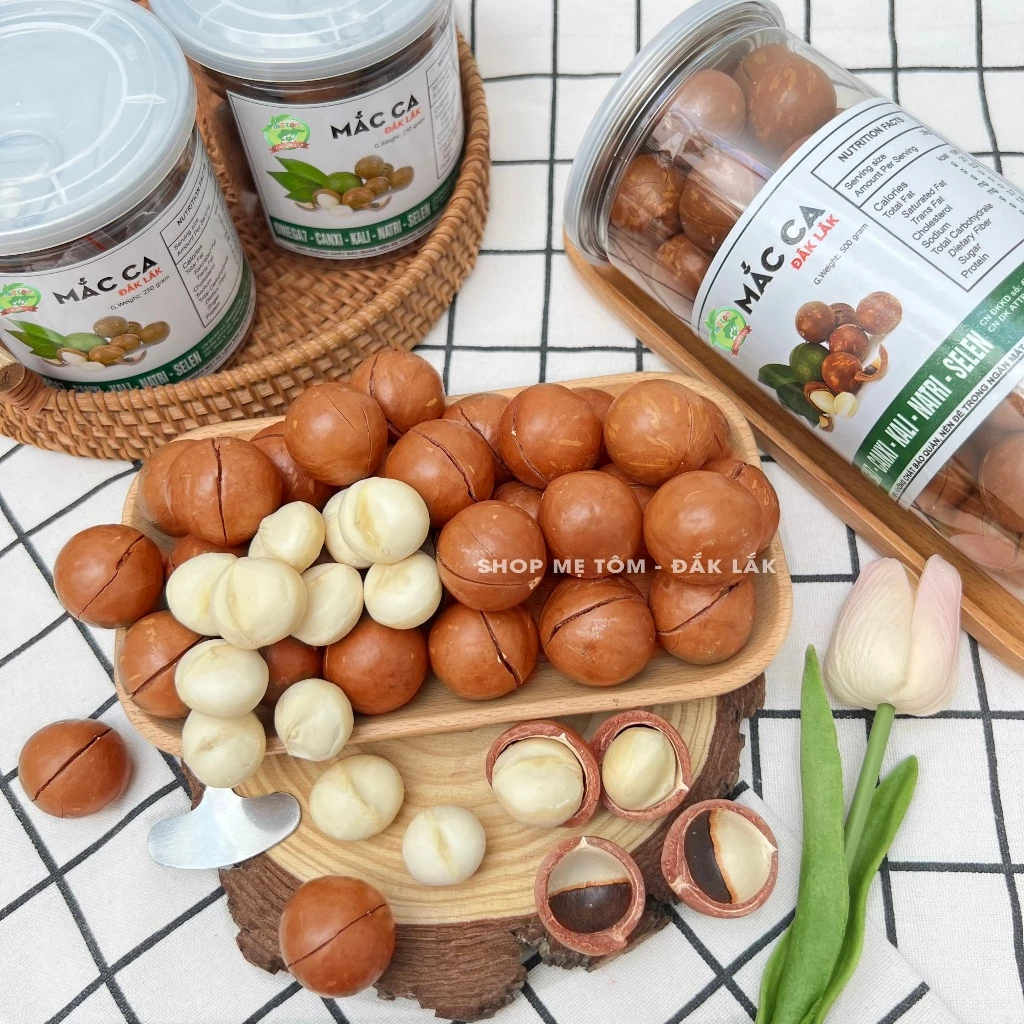 Mẹ Tômショップ 500g サクサク美味しいマカダミアナッツ（中粒）