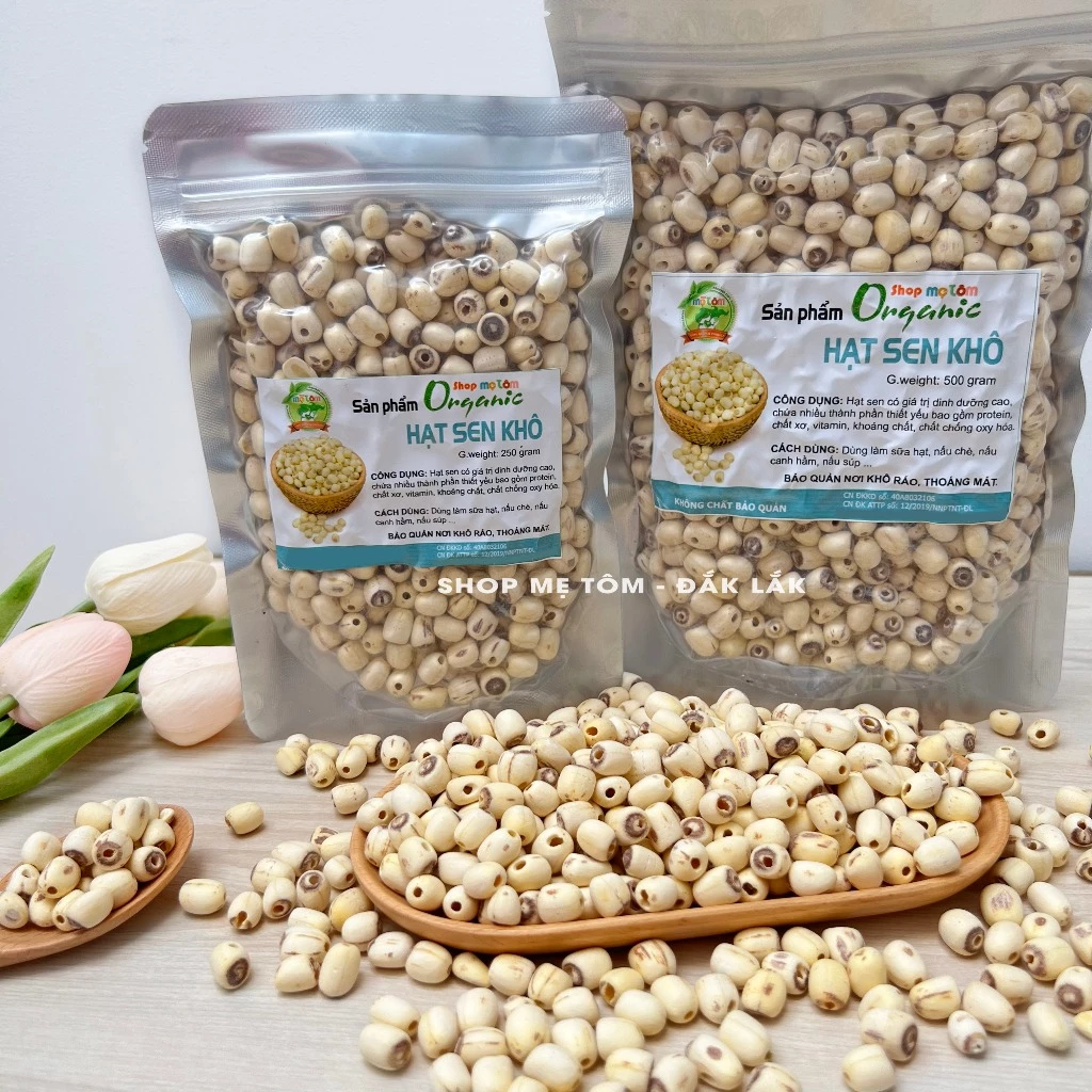 【Shop Mẹ Tôm】乾燥生蓮の実 500g ジップパック｜無添加・安眠・美肌サポート