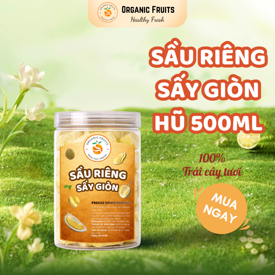 Ri6種フリーズドライドリアンチップス 500mlボトル – オーガニックサクサク香ばしいドリアン