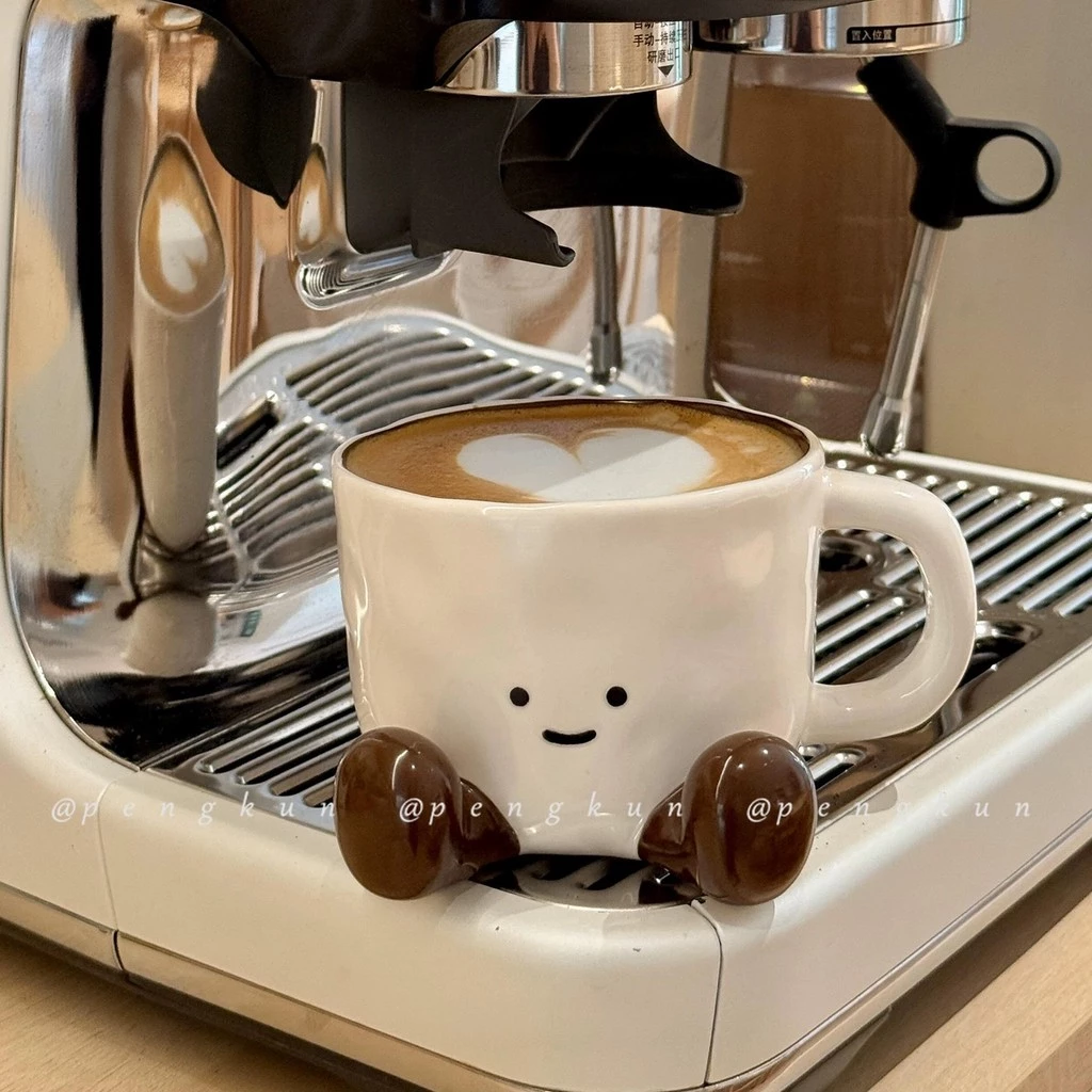 ジェリーキャット風 高級陶器コーヒーカップ 小紅書話題 アンダーグレーズ キャラメルマグ