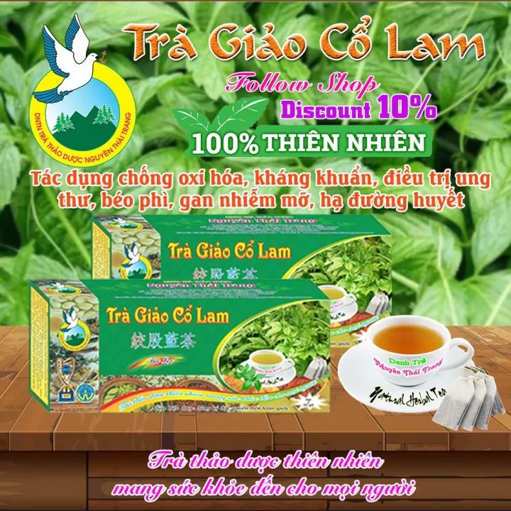ハーブティー アマチャヅル(Jiaogulan Tea)茶 50袋 x 2g ティーバッグ 糖尿病、痩身効果 Tra Thao Duoc Nguyen Thai Trang
