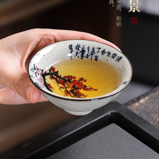 景徳鎮 茶器シリーズ 茶杯 灰釉薪窯手作り 70ml 景徳鎮窯の通販