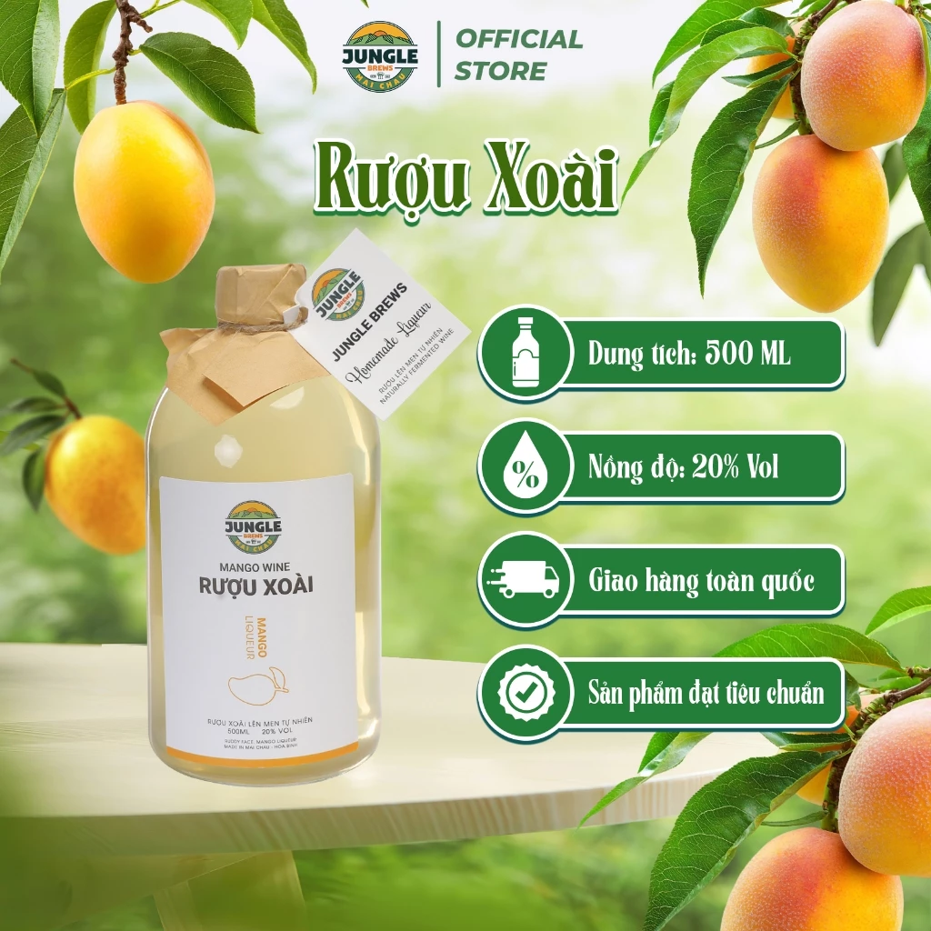 マイチャウ産 ジャングルブリュー マンゴーワイン 500ml - 天然発酵果実酒