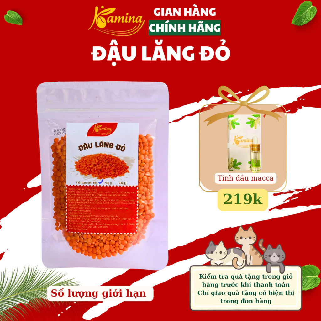 KAMINA 赤レンズ豆 500g ジップ袋入り - ヘルシーな食生活、ヴィーガンに最適