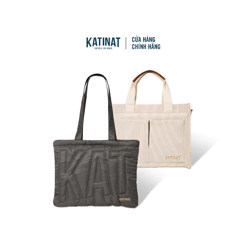 KATINAT ふわふわキルティング＆コーデュロイバッグセット – トレンドファッション