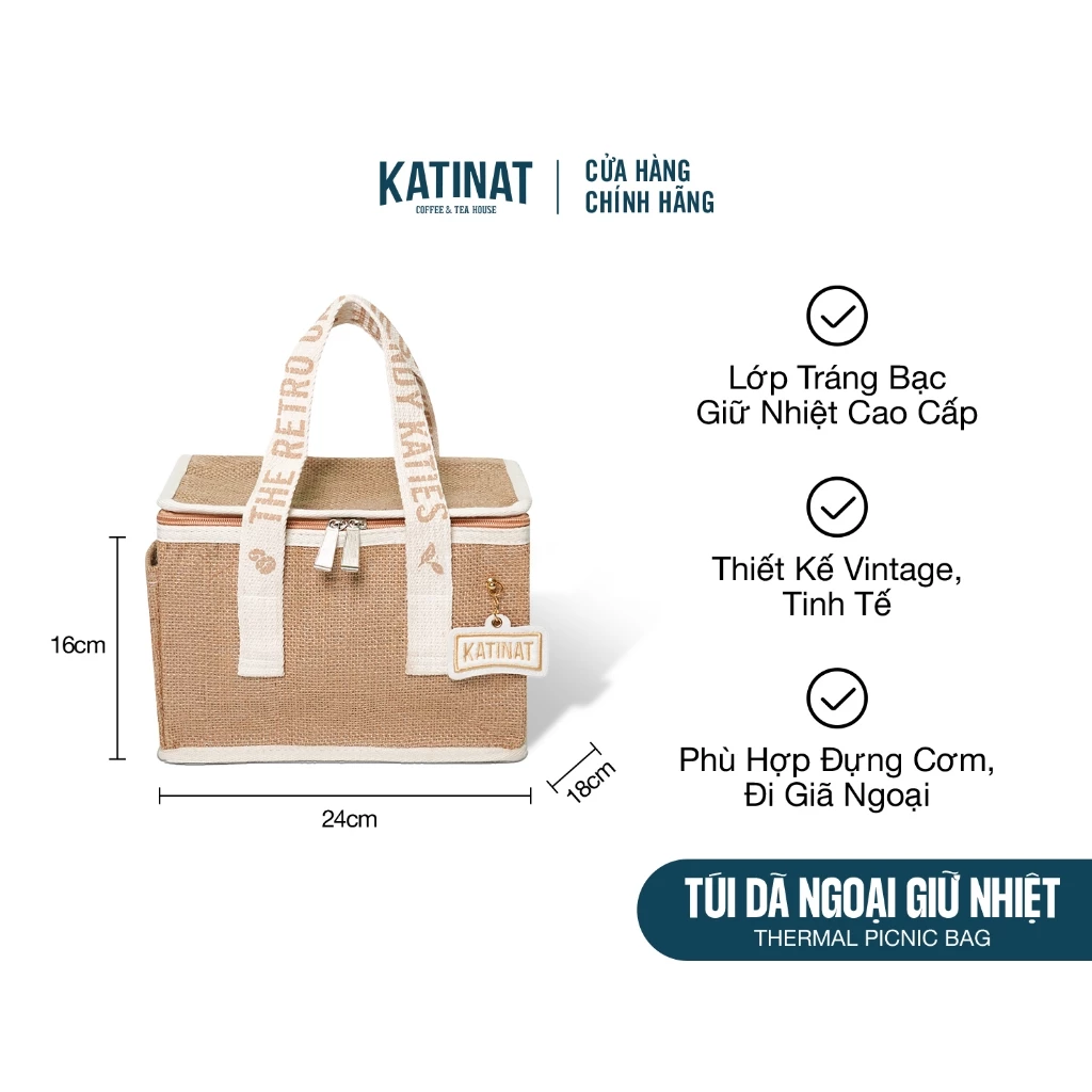 「KATINAT」折りたたみ式 保冷保温ランチバッグ【防水・軽量・おしゃれ】ピクニックや通勤に最適！