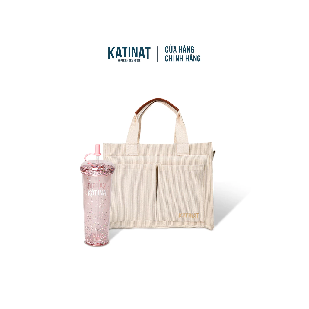 KATINAT きらめき二層式保温タンブラー700ml＆多機能コーデュロイバッグ【限定コンボ】